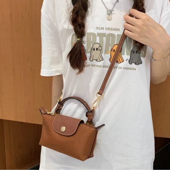 Longchamp Brown Mini Bag with Gold Details - Picture 2 of 5